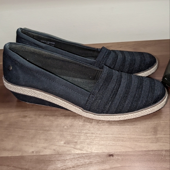 Shoes Black Canvas Wedge Espadrilles Comfort Shoe Sz 1m Poshmark